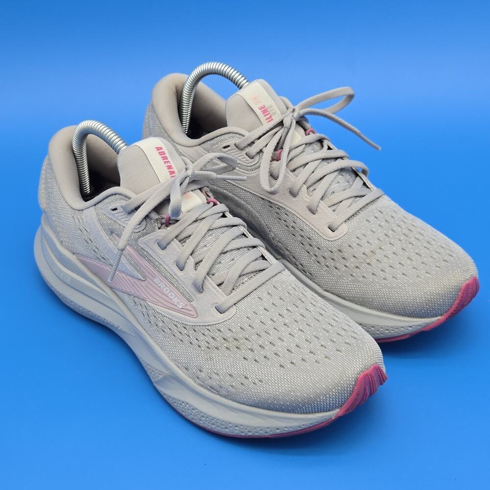 Brooks Adrenaline GTS 24 Gray Women’s 9.5 2A Narrow Alloy/White/Zephyr - Picture 4 of 12